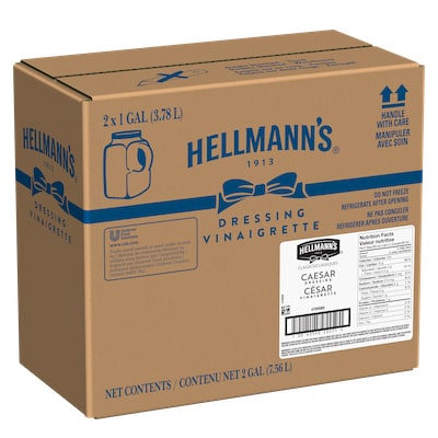 Hellmann's® Classiques Vinaigrette Caesar 2 x 3,78 L - Hellmann's® Classiques Vinaigrette Caesar: Agrémentez vos meilleures salades de vinaigrettes qui ont l’aspect, le goût et l’effet d’une vinaigrette maison.
